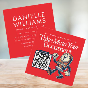 Tarjeta De Visita Cuadrada Negrita notorio rojo público QR Code Diversión