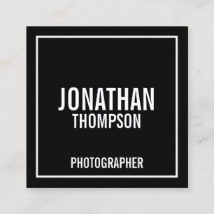 Tarjeta De Visita Cuadrada Negrita y blanco