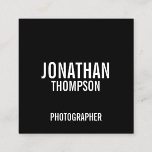 Tarjeta De Visita Cuadrada Negrita y blanco