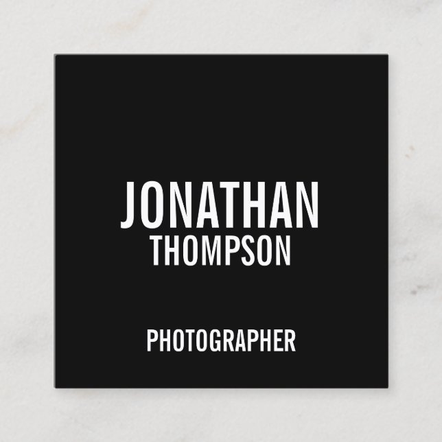 Tarjeta De Visita Cuadrada Negrita y blanco (Anverso)