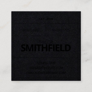 Tarjeta De Visita Cuadrada Negro industrial de cosecha rusa sobre tono negro