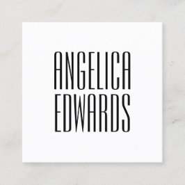 Tarjeta De Visita Cuadrada Negro intrépido de moda simple moderno minimalista