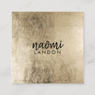 Tarjeta De Visita Cuadrada Negro minimalista cuadrado moderno del oro