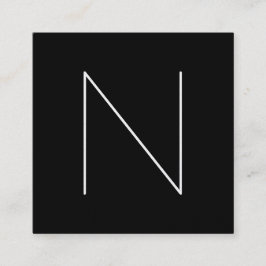 Tarjeta De Visita Cuadrada Negro profesional llano mínimo elegante