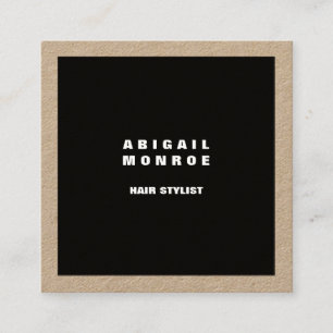 Tarjeta De Visita Cuadrada Negro profesional minimalista llano moderno