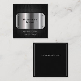 Tarjeta De Visita Cuadrada Negro Y Acero