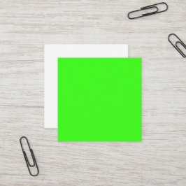 Tarjeta De Visita Cuadrada Neon Green Custom Business Card