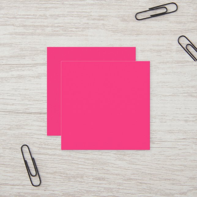 Tarjeta De Visita Cuadrada Neon Pink Square Business Card (Anverso/Reverso In Situ)