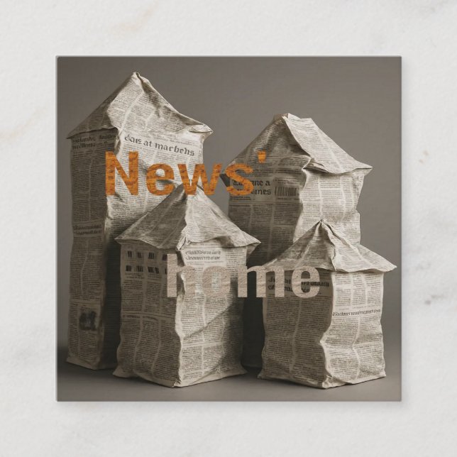 Tarjeta De Visita Cuadrada news' home (Anverso)