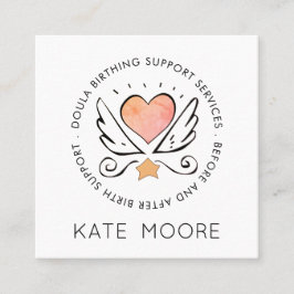 Tarjeta De Visita Cuadrada Niña Extravagante Dula Encargado Del Nacimiento O 
