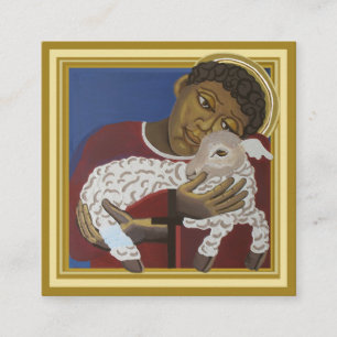 Tarjeta De Visita Cuadrada Niño Jesús Buen Pastor