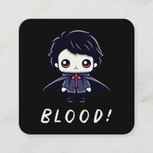 Tarjeta De Visita Cuadrada Niño Vampiro