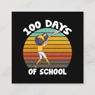 Tarjeta De Visita Cuadrada Niños 100 días de escuela niños 100º día béisbol