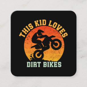 Tarjeta De Visita Cuadrada Niños Divertida Moto de Cross