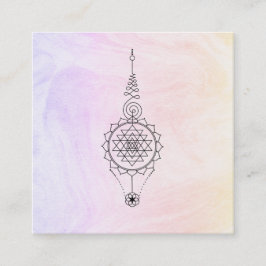 Tarjeta De Visita Cuadrada *~* Nirvana Pastel Mármol Reiki Healing Ombre