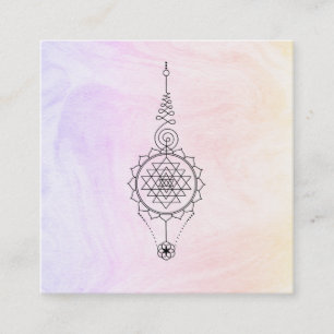 Tarjeta De Visita Cuadrada *~* Nirvana Pastel Mármol Reiki Healing Ombre