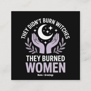 Tarjeta De Visita Cuadrada No quemaron brujas, quemaron brujas a mujeres