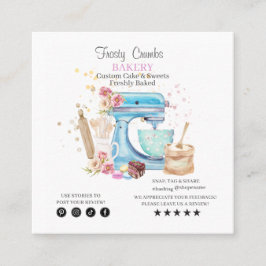 Tarjeta De Visita Cuadrada NOMBRAMIENTO comercial de acuarelas