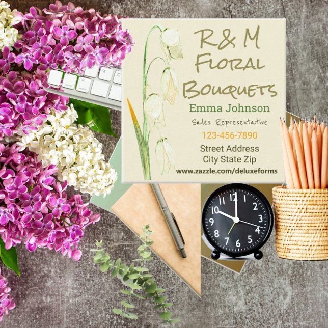 Tarjeta De Visita Cuadrada Noruega Sage Drooping Lilis (Subido por el creador)