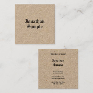 Tarjeta De Visita Cuadrada Nostálgico estilo clásico lujo Kraft Premium