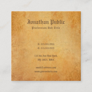Tarjeta De Visita Cuadrada Nostálgico viejo papel look profesional creativo
