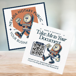 Tarjeta De Visita Cuadrada Notario público de Nevada con QR Code Fun Profesio