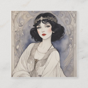 Tarjeta De Visita Cuadrada Noveau de arte Fairytale
