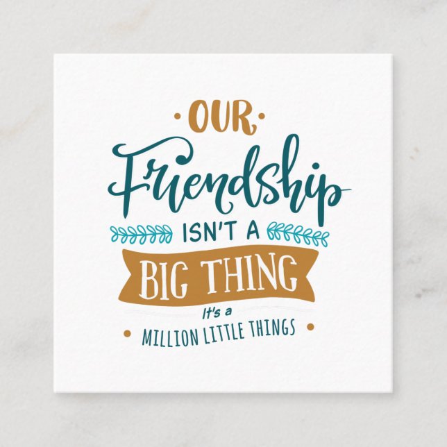 Tarjeta De Visita Cuadrada Nuestra amistad (Anverso)