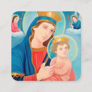 Tarjeta De Visita Cuadrada Nuestra Señora de la Perpetua Ayuda Católica