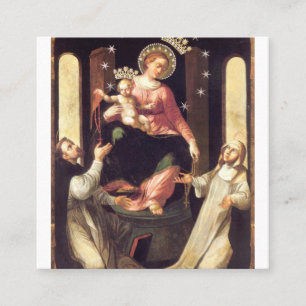 Tarjeta De Visita Cuadrada Nuestra Señora Del Rosario Venerada En Pompeya