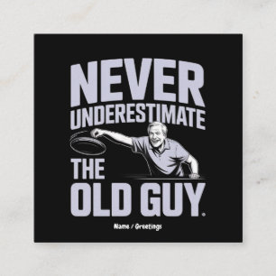 Tarjeta De Visita Cuadrada Nunca Subestimes El Viejo Guy Funny Disk Golf
