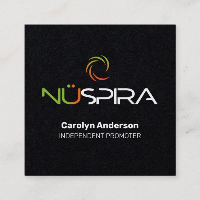 Tarjeta De Visita Cuadrada NuSpira Black Business Card (Anverso)