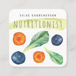 Tarjeta De Visita Cuadrada Nutricionista 