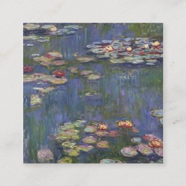 Tarjeta De Visita Cuadrada Nymphéas Claude Monet (Anverso)