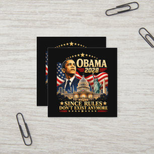 Tarjeta De Visita Cuadrada Obama 2028 Ya que las reglas ya no existen