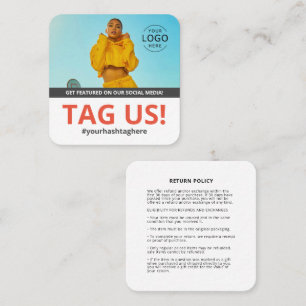 Tarjeta De Visita Cuadrada Obtén información en nuestros medios sociales   Po