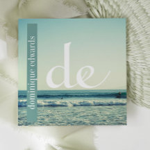 Ocean Wave QR Profesional Monograma Blanco