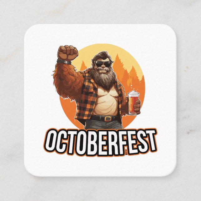Tarjeta De Visita Cuadrada Octoberfest Bigfoot (Anverso)