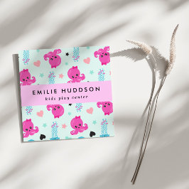 Tarjeta De Visita Cuadrada Octopus, Jellyfish, Centro de juegos, Centro de ac