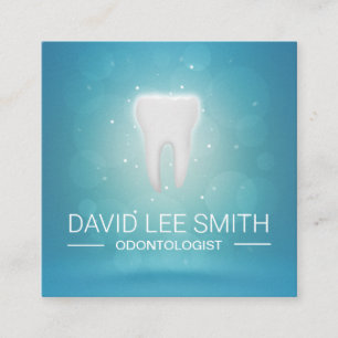 Tarjeta De Visita Cuadrada Odontólogo Dental Business Card