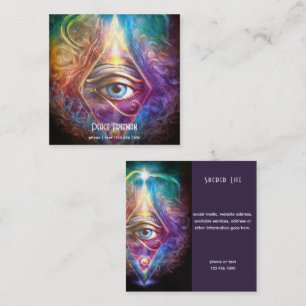 Tarjeta De Visita Cuadrada Ojo del Despertar   Diseño del Tercer Ojo