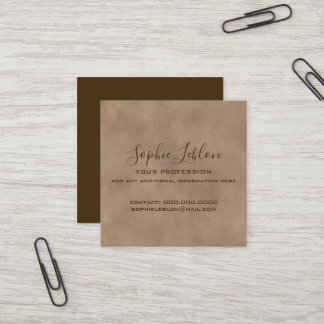 Tarjeta De Visita Cuadrada Old Brown Elegant Card with Script Name