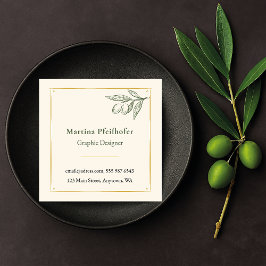 Tarjeta De Visita Cuadrada "Olivenzweig elegant" Visitenkarte