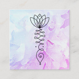 Tarjeta De Visita Cuadrada *~* Ombre Peony Lotus Healer Masaje Reiki Yoga