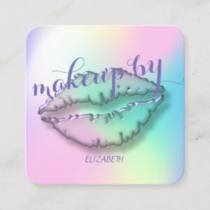 Tarjeta De Visita Cuadrada Ombre profesional moderno, maquillaje,Lip