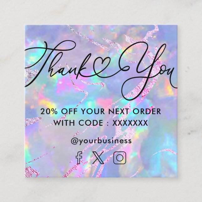 Tarjeta De Visita Cuadrada opal de gemstone (Anverso)