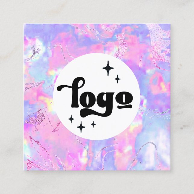 tarjeta de visita cuadrada opal púrpura (Anverso)