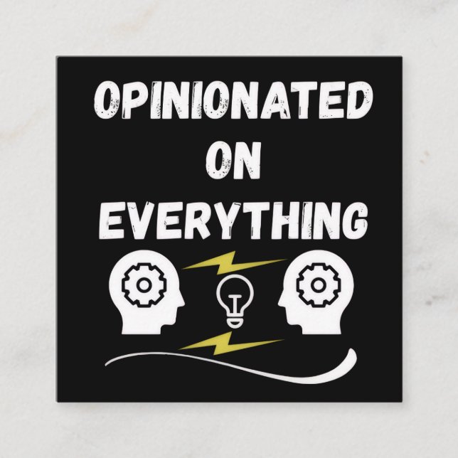 Tarjeta De Visita Cuadrada Opinionado Sobre Todo (Anverso)