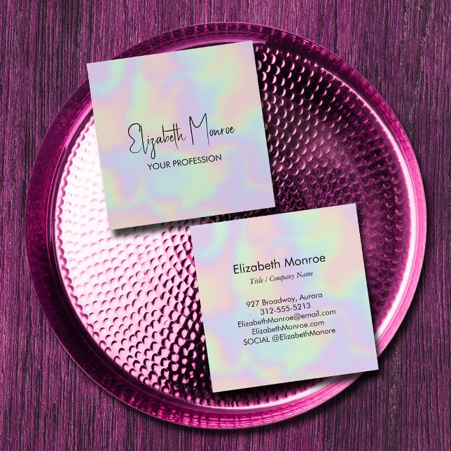 Tarjeta De Visita Cuadrada Óptica holográfica (*BEST TO USE SIGNATURE UV GLOSS paper we selected for best results with holographic illustration)