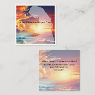 Tarjeta De Visita Cuadrada Oración cristiana cielo atardecer cielos